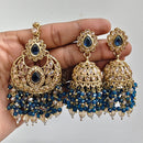 Rajwadi Collection Ethnic Crystal Stone And Pearls Jhumki Earrings