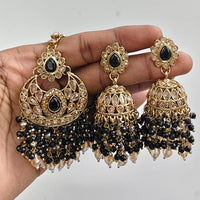 Rajwadi Collection Ethnic Crystal Stone And Pearls Jhumki Earrings