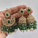 Rajwadi Collection Ethnic Crystal Stone And Pearls Jhumki Earrings