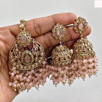 Rajwadi Collection Ethnic Crystal Stone And Pearls Jhumki Earrings