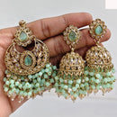 Rajwadi Collection Ethnic Crystal Stone And Pearls Jhumki Earrings