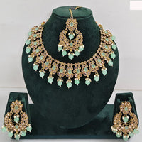 Rajwadi Collection sparkling Crystal Stone And Pearl Necklace Set