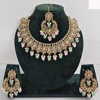 Rajwadi Collection sparkling Crystal Stone And Pearl Necklace Set