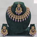 Rajwadi Collection sparkling Crystal Stone And Pearl Necklace Set