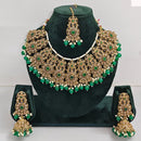 Rajwadi Collection sparkling Crystal Stone And Pearl Necklace Set