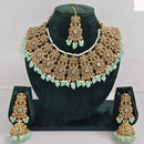 Rajwadi Collection sparkling Crystal Stone And Pearl Necklace Set