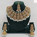 Rajwadi Collection sparkling Crystal Stone And Pearl Necklace Set