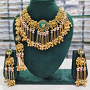 Rajwadi Collection Royal Pota Stone And Pearls Necklace Set