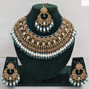 Rajwadi Collection sparkling Crystal Stone And Pearl Necklace Set