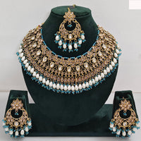 Rajwadi Collection sparkling Crystal Stone And Pearl Necklace Set