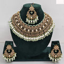 Rajwadi Collection sparkling Crystal Stone And Pearl Necklace Set