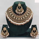 Rajwadi Collection sparkling Crystal Stone And Pearl Necklace Set