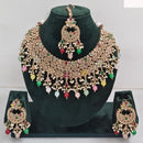Rajwadi Collection sparkling Crystal Stone And Pearl Necklace Set