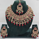 Rajwadi Collection sparkling Crystal Stone And Pearl Necklace Set