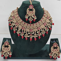 Rajwadi Collection sparkling Crystal Stone And Pearl Necklace Set