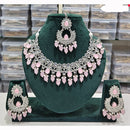 Rajwadi Collection Spark Elegance Crystal Stone And Pearl Necklace Set