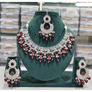 Rajwadi Collection Spark Elegance Crystal Stone And Pearl Necklace Set