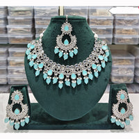 Rajwadi Collection Spark Elegance Crystal Stone And Pearl Necklace Set