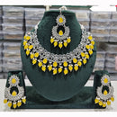 Rajwadi Collection Spark Elegance Crystal Stone And Pearl Necklace Set