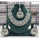 Rajwadi Collection Spark Elegance Crystal Stone And Pearl Necklace Set