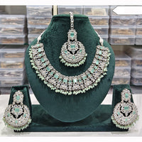 Rajwadi Collection Spark Elegance Crystal Stone And Pearl Necklace Set