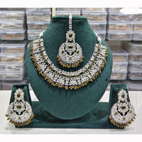 Rajwadi Collection Spark Elegance Crystal Stone And Pearl Necklace Set
