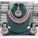 Rajwadi Collection Spark Elegance Crystal Stone And Pearl Necklace Set