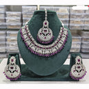 Rajwadi Collection Spark Elegance Crystal Stone And Pearl Necklace Set
