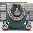Rajwadi Collection Spark Elegance Crystal Stone And Pearl Necklace Set