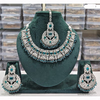 Rajwadi Collection Spark Elegance Crystal Stone And Pearl Necklace Set