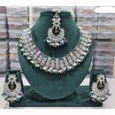 Rajwadi Collection Spark Elegance Crystal Stone And Pearl Necklace Set