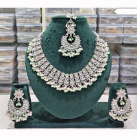 Rajwadi Collection Spark Elegance Crystal Stone And Pearl Necklace Set
