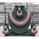 Rajwadi Collection Spark Elegance Crystal Stone And Pearl Necklace Set