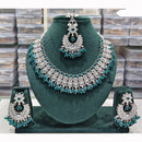 Rajwadi Collection Spark Elegance Crystal Stone And Pearl Necklace Set