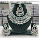 Rajwadi Collection Spark Elegance Crystal Stone And Pearl Necklace Set