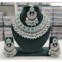 Rajwadi Collection Spark Elegance Crystal Stone And Pearl Necklace Set