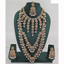 Rajwadi Collection Spark Elegance Crystal Stone And Pearl Necklace Set