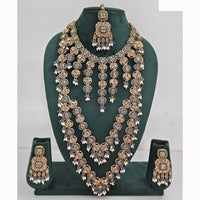 Rajwadi Collection Spark Elegance Crystal Stone And Pearl Necklace Set