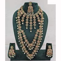 Rajwadi Collection Spark Elegance Crystal Stone And Pearl Necklace Set