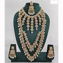 Rajwadi Collection Spark Elegance Crystal Stone And Pearl Necklace Set