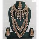 Rajwadi Collection Spark Elegance Crystal Stone And Pearl Necklace Set
