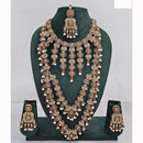 Rajwadi Collection Spark Elegance Crystal Stone And Pearl Necklace Set