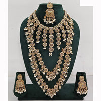 Rajwadi Collection Spark Elegance Crystal Stone And Pearl Necklace Set