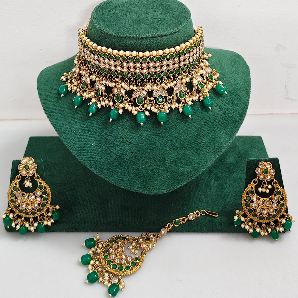 Rajwadi Collection Royal Heritage Crystal Stone And Pearl Necklace Set