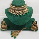 Rajwadi Collection Royal Heritage Crystal Stone And Pearl Necklace Set