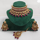 Rajwadi Collection Royal Heritage Crystal Stone And Pearl Necklace Set