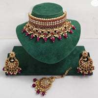 Rajwadi Collection Royal Heritage Crystal Stone And Pearl Necklace Set