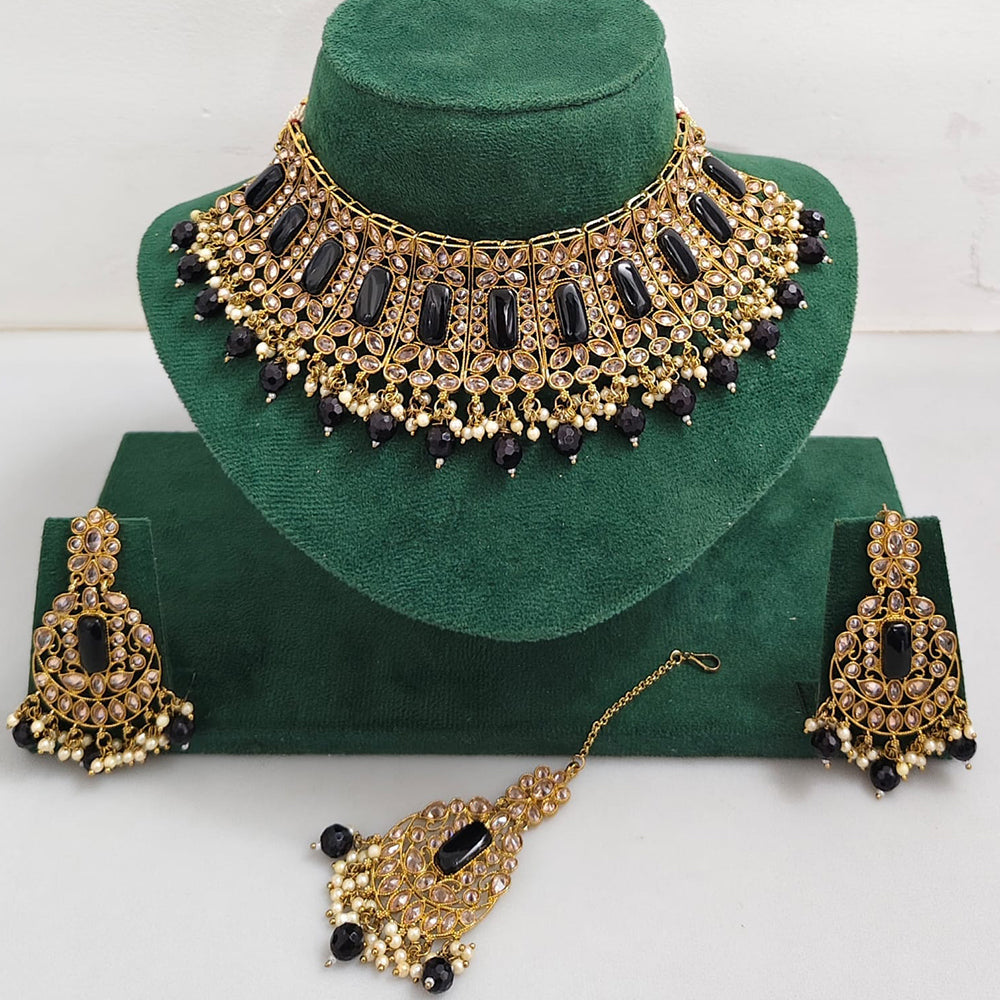 Rajwadi Collection Royal Heritage Crystal Stone And Pearl Necklace Set