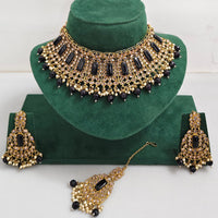 Rajwadi Collection Royal Heritage Crystal Stone And Pearl Necklace Set