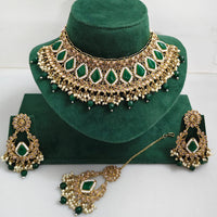 Rajwadi Collection Royal Heritage Crystal Stone And Pearl Necklace Set